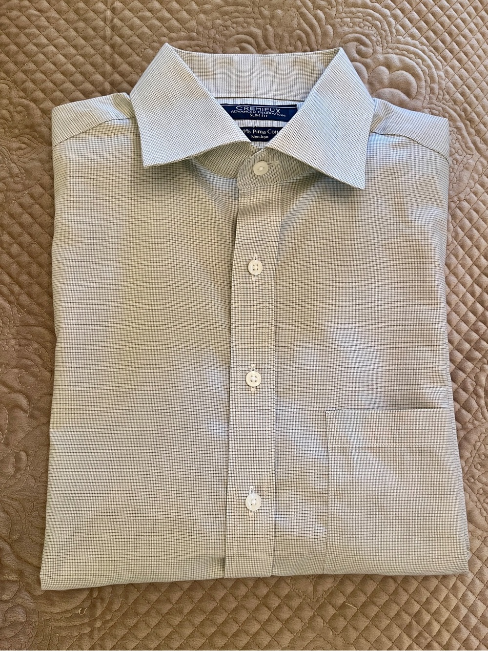 Daniel Cremieux Light Blue Advanced Generation Slim Fit Micro-Check Dress Shirt